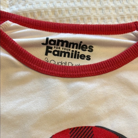 Hanes Men's Red Long Sleeve Tee with Bulldog Print - Picture 2 of 3